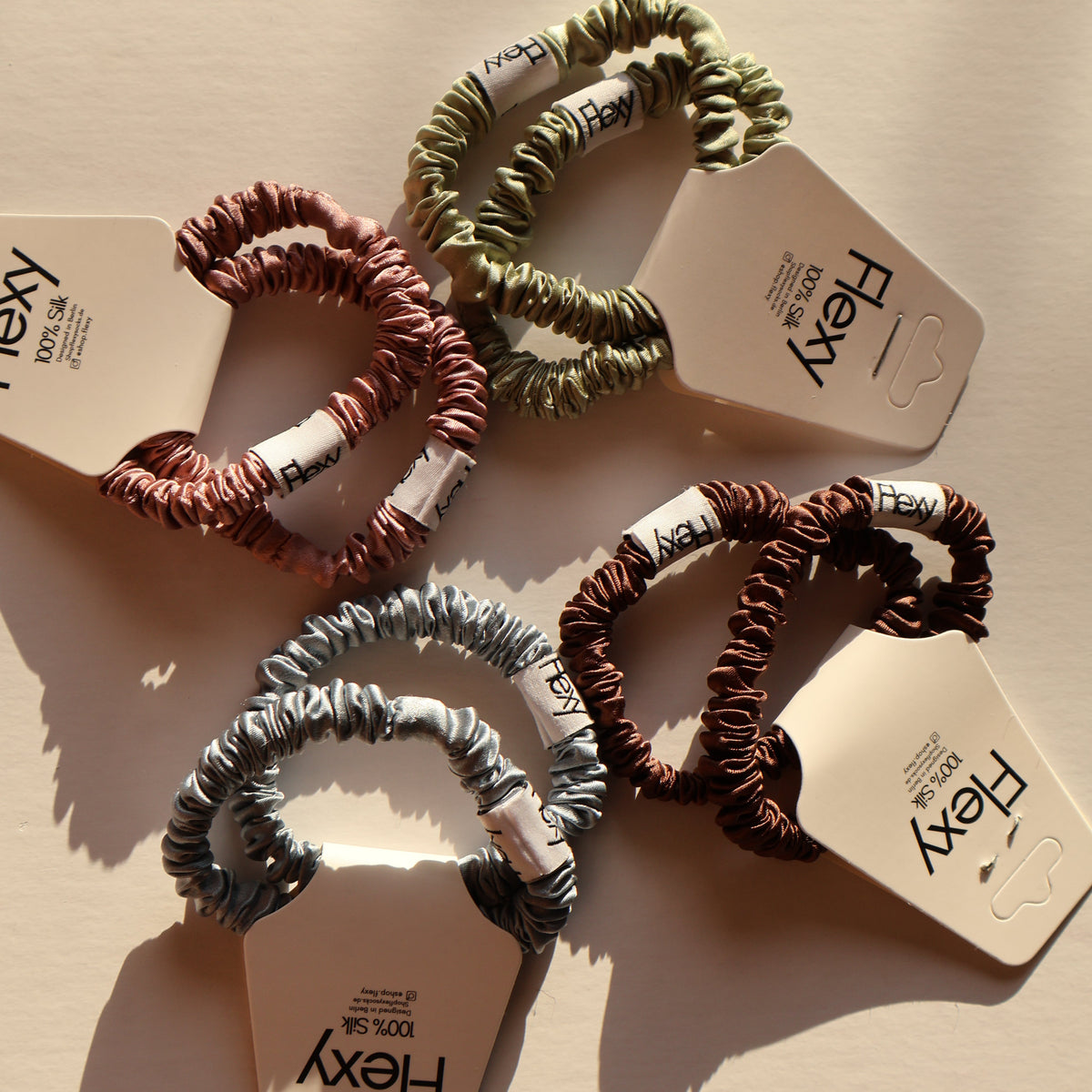 100% silk hair ties - double
