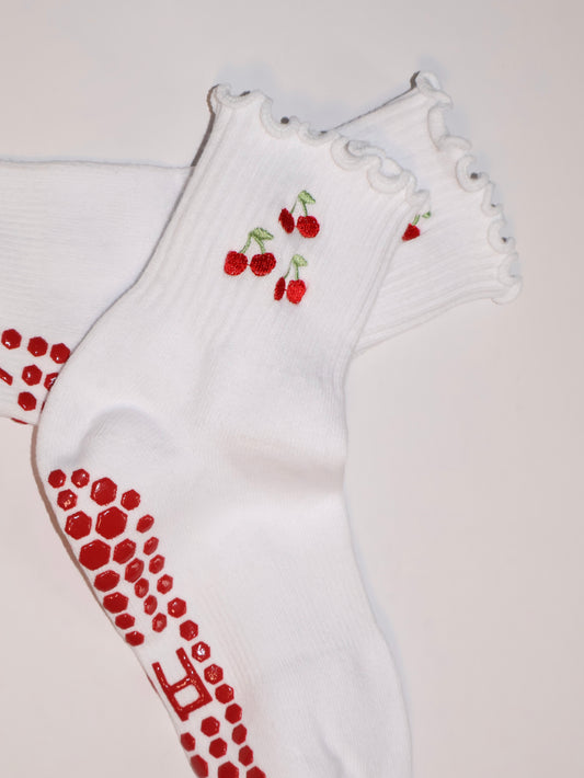 CHERRY GRIPPY SOCKS