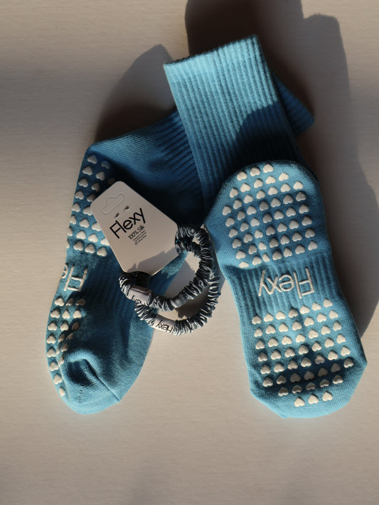 100% silk hair ties - Blue
