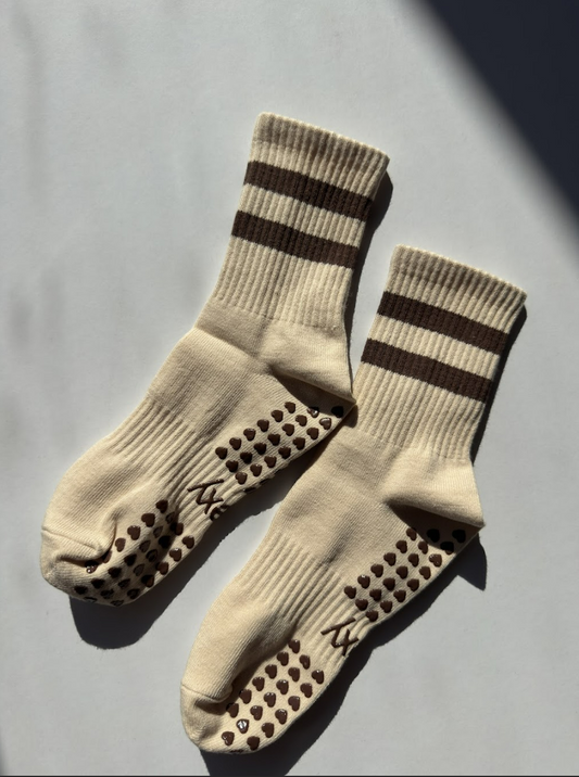 Cappuccino Grip Socks