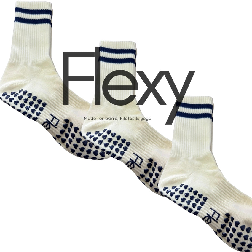 Blue Hearts Grip Socks